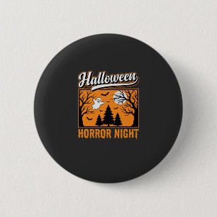 Halloween Horror Night Retro Geestenbos Ronde Button 5,7 Cm