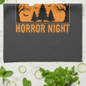 Halloween Horror Night Retro Geestenbos Theedoek (Gevouwen)