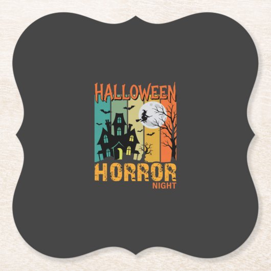 Halloween Horror Night Spoken Huis Vector_1 Kartonnen Onderzetters (Voorkant)