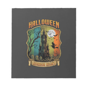 Halloween Horror Night Spokenhuis Heks Vollemaan Notitieblok