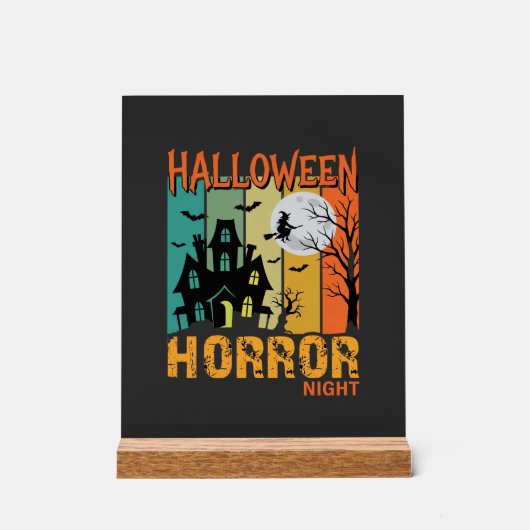 Halloween Horror Night Spokenhuis Vector_1 Acryl Bord (Voorkant)
