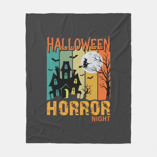 Halloween Horror Night Spokenhuis Vector_1 Fleece Deken (Voorkant)