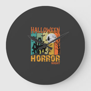 Halloween Horror Night Spokenhuis Vector_1 Grote Klok