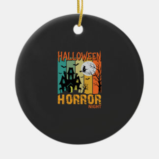 Halloween Horror Night Spokenhuis Vector_1 Keramisch Ornament