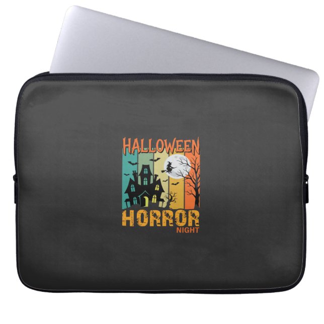 Halloween Horror Night Spokenhuis Vector_1 Laptop Sleeve (Voorkant)