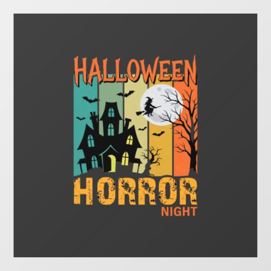 Halloween Horror Night Spokenhuis Vector_1 Raamsticker (Vel)