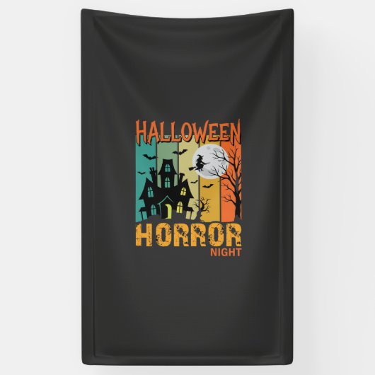 Halloween Horror Night Spokenhuis Vector_1 Spandoek (Verticaal)