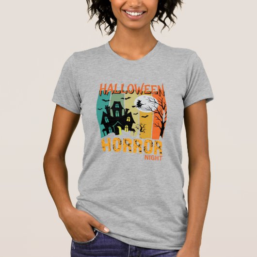 Halloween Horror Night Spokenhuis Vector_1 T-shirt (Voorkant)
