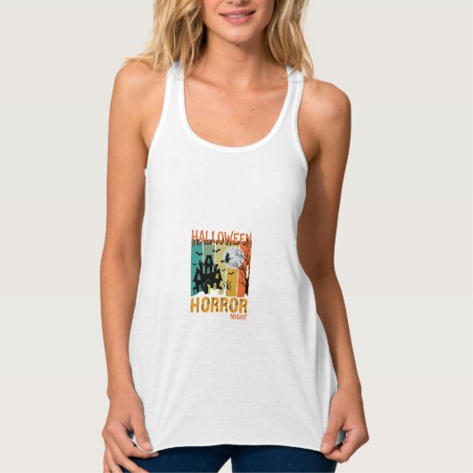 Halloween Horror Night Spokenhuis Vector_1 Tanktop (Voorkant)