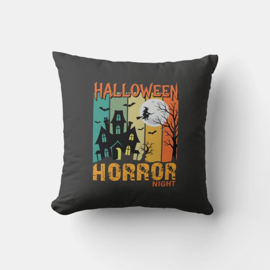 Halloween Horror Night Spukhuis Vector_1 Kussen (Voorkant)