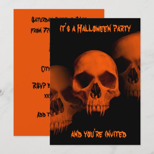 Halloween horror party kaart (Voorkant / Achterkant)