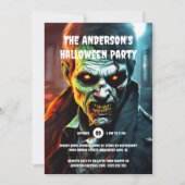 Halloween horror party zombie schepsel cartoon kaart (Voorkant)