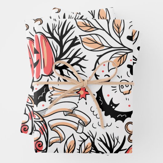 Halloween Horror Pattern Inpakpapier Vel (In situ)