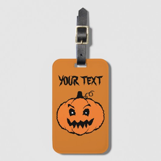 Halloween Horror Pompoen Bagagelabel (Voorkant (verticaal))