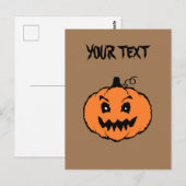 Halloween Horror Pompoen Briefkaart (Voorkant / Achterkant)