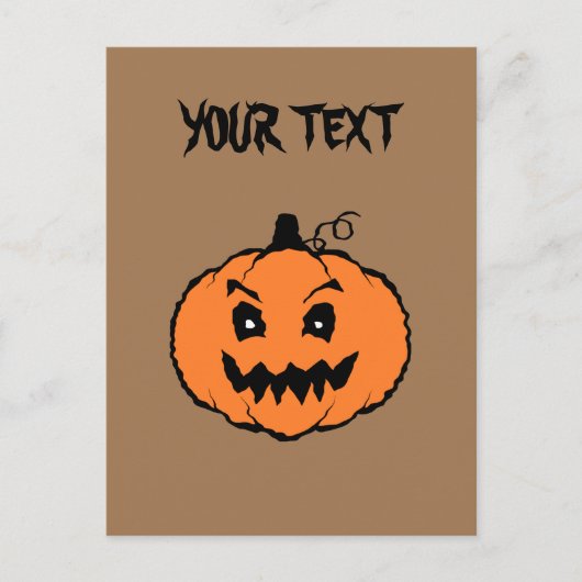 Halloween Horror Pompoen Briefkaart (Voorkant)
