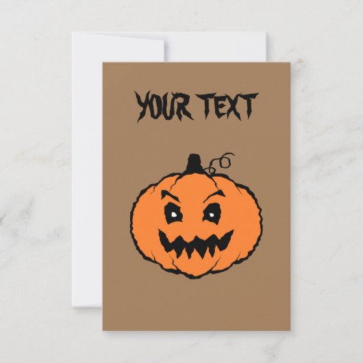 Halloween Horror Pompoen Kaart (Voorkant)