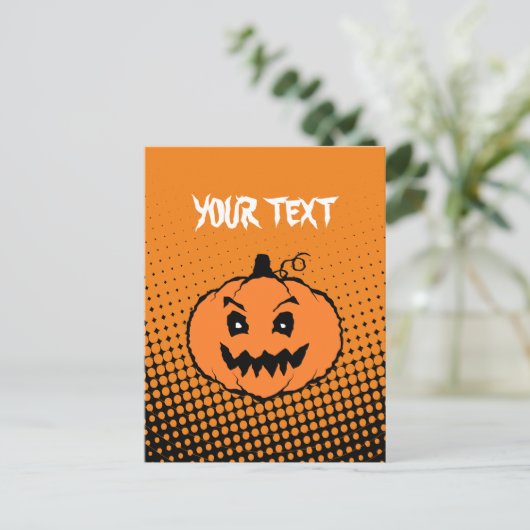 Halloween Horror Pumpkin Gradiënten Briefkaart (Staand voorkant)