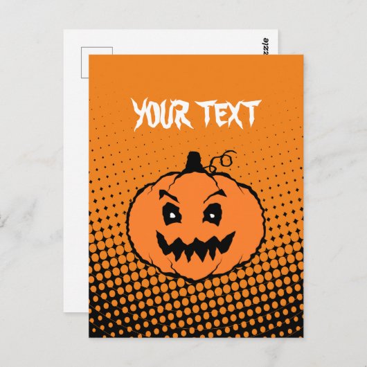 Halloween Horror Pumpkin Gradiënten Briefkaart (Voorkant / Achterkant)