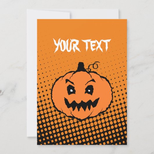 Halloween Horror Pumpkin Gradients Invitation Kaart (Voorkant)