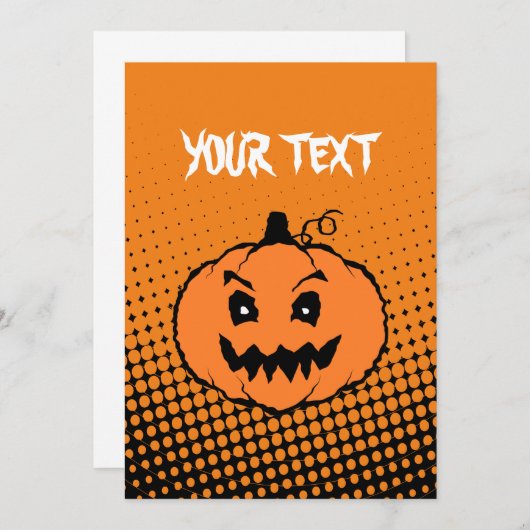 Halloween Horror Pumpkin Gradients Invitation Kaart (Voorkant / Achterkant)