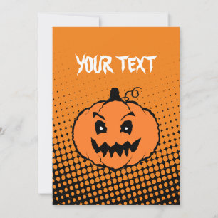 Halloween Horror Pumpkin Gradients Invitation Kaart