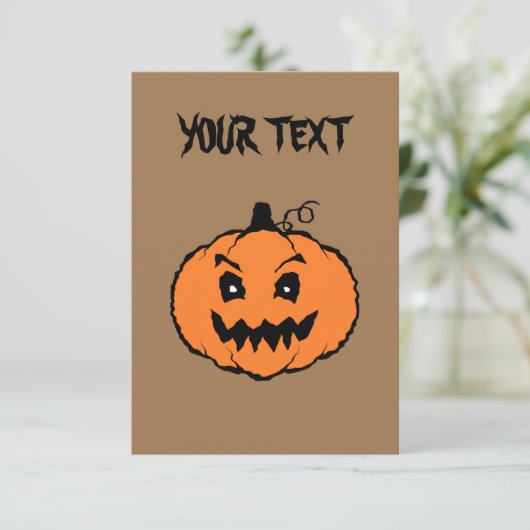 Halloween Horror Pumpkin Kaart (Staand voorkant)
