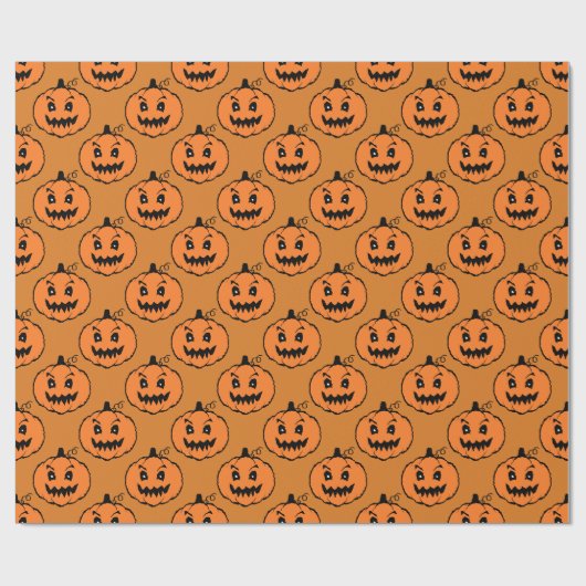 Halloween Horror Pumpkin Pattern Cadeaupapier (Vlak)