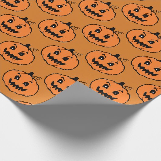 Halloween Horror Pumpkin Pattern Cadeaupapier (Hoek)