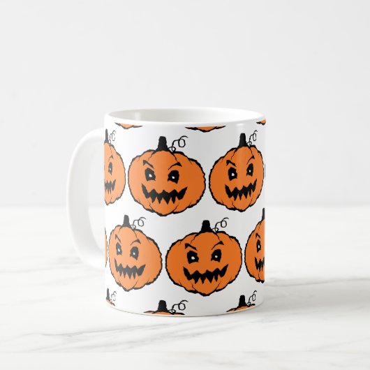 Halloween Horror Pumpkin Pattern Koffiemok (Voorkant links)