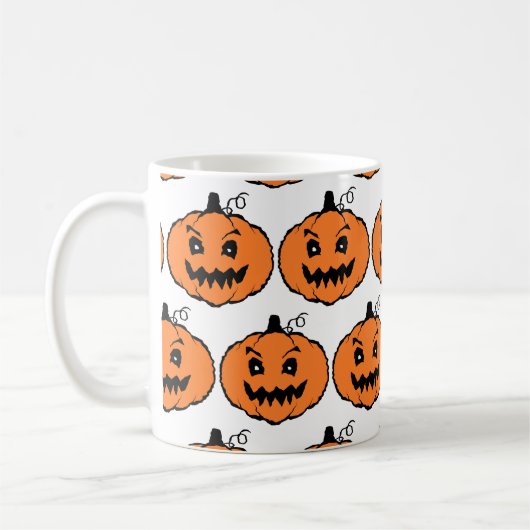 Halloween Horror Pumpkin Pattern Koffiemok (Links)