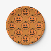 Halloween Horror Pumpkin Pattern Papieren Bordje (Voorkant)