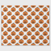 Halloween Horror Pumpkin Pattern Wrapping Paper Cadeaupapier (Vlak)