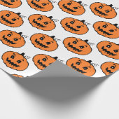 Halloween Horror Pumpkin Pattern Wrapping Paper Cadeaupapier (Hoek)