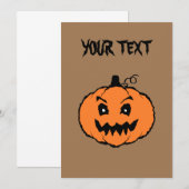 Halloween Horror Pumpkin-uitnodiging Kaart (Voorkant / Achterkant)