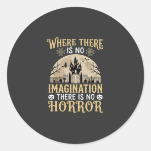 Halloween Horror Quote Geheugen Kasteel Verbeeldin Ronde Sticker