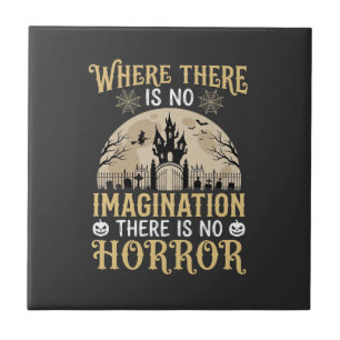 Halloween Horror Quote Geheugen Kasteel Verbeeldin Tegeltje