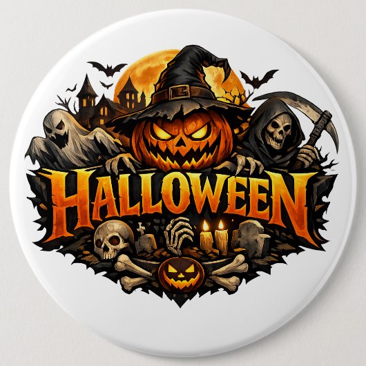 Halloween Horror Ronde Button 6,0 Cm (Voorkant)