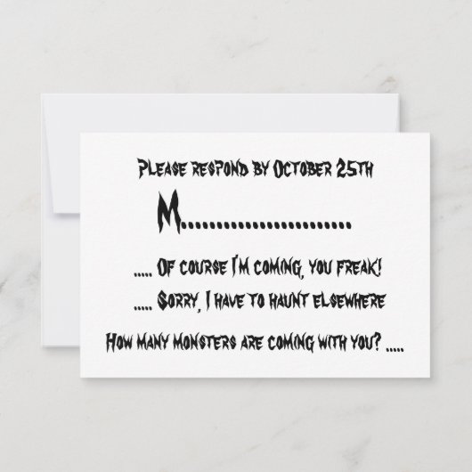 Halloween horror RSVP (Achterkant)