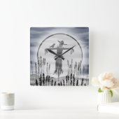 Halloween Horror Scarecrow Acrylwandklok Vierkante Klok (Huis)