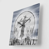 Halloween Horror Scarecrow Acrylwandklok Vierkante Klok (Hoek)