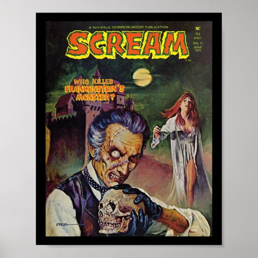 Halloween Horror Schedel Monster Stripboek Poster (Voorkant)