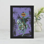 Halloween Horror Skeleton Cowboy Riding Horse Hall Kaart (Staand voorkant)