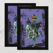 Halloween Horror Skeleton Cowboy Riding Horse Hall Kaart (Voorkant / Achterkant)