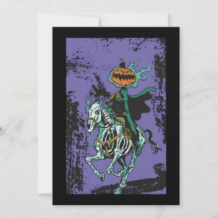 Halloween Horror Skeleton Cowboy Riding Horse Hall Kaart