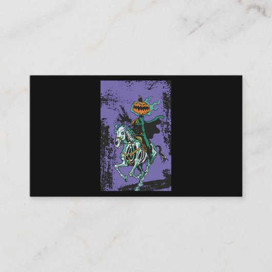 Halloween Horror Skeleton Cowboy Riding Horse Hall Visitekaartje (Voorkant)