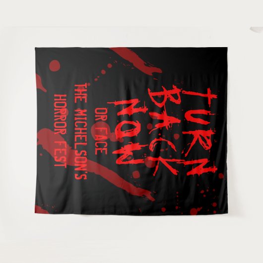 Halloween Horror Sla terug nu Bloedspatten Wandkleed (Voorkant (horizontaal))