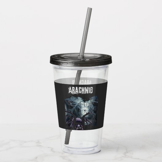 Halloween Horror Spinnen Acryl Drinkbeker (Achterkant)