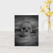Halloween horror spookachtige schedel blanco kaart (Gele Bloem)