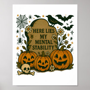Halloween Horror Spooky seizoen hier ligt mijn men Poster
